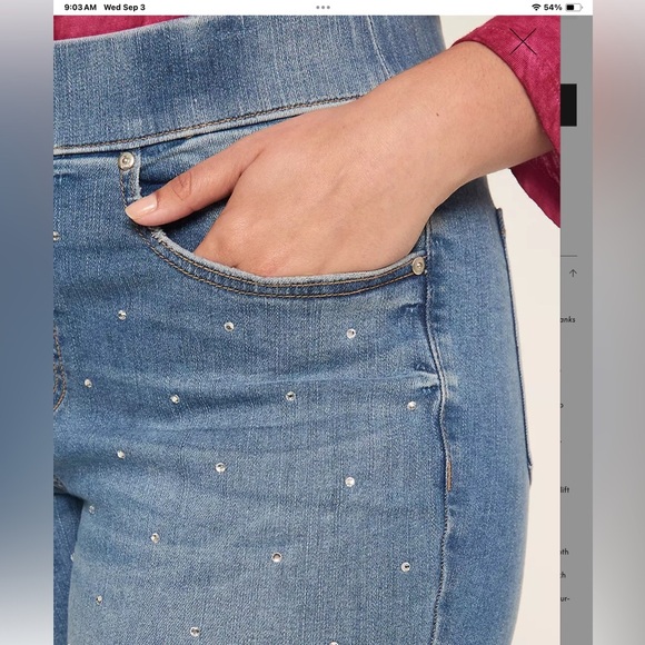 Lane Bryan Pull- On Fit Embellished High Rise Jegging Women's New Size 18 - Picture 12 of 12